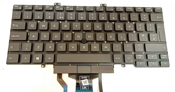 Ofertă exclusivă Tastatura Laptop, Dell, Latitude 7400, P100G, P100G001, K0GVM, 0K0GVM, iluminata, Dual Point, neagra, layout UK
