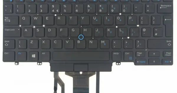 Tastatura Laptop, Dell, Latitude 14 E7480, P73G, P73G002, 0K9V28, 09170J, dual point, iluminata, neagra, layout UK Cumpără online