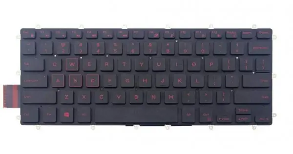 Ofertă limitată Tastatura Laptop 2-in-1, Dell, Inspiron 13 5379, P69G, P69G001, iluminata, rosie, layout US