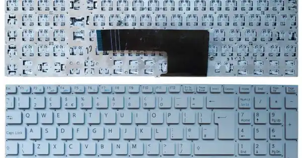 Reducere extra Tastatura Laptop, Sony, Vaio SVF151, SVF152, SVF153, SVF154, alba, layout UK