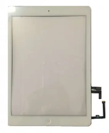 Touchscreen pentru iPad Air A1475 A1474 cu buton home si adeziv Alb Geam Sticla Tableta Noutate