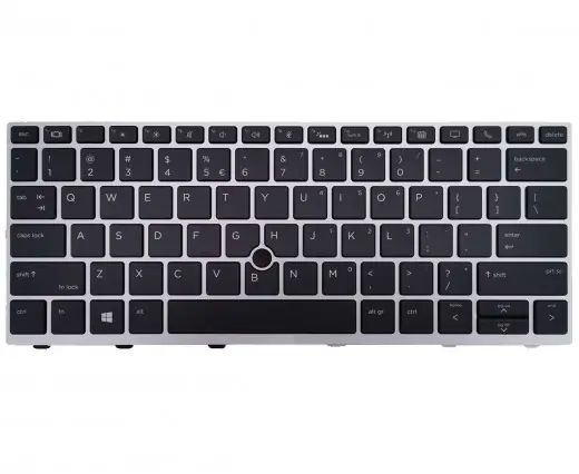 Tastatura HP EliteBook 830 G5 Neagra cu rama argintie iluminata backlit Reducere de preț