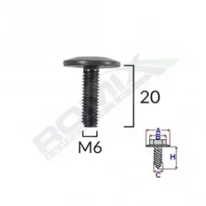 Surub Fixare Bara Protectie M6 Pentru Vw/peugeot/citroen Set 5 Buc Cel mai vândut