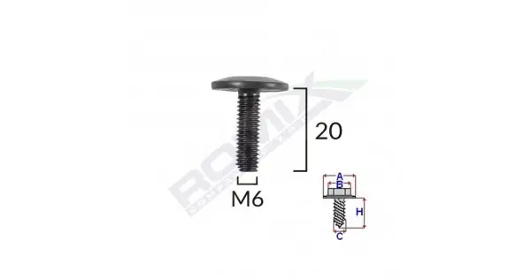 Surub Fixare Bara Protectie M6 Pentru Vw/peugeot/citroen Set 5 Buc Cel mai vândut
