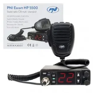 Statie Radio Cb Pni Escort Hp 5500, Multistandard, 4W, Am-Fm, 12V/24V, Asq, Rf Gain, Mufa De Bricheta Inclusa Ieftin