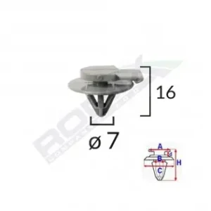 Clips Fixare Elemente Exterior Pentru Mini 7X16Mm Gri Set 5 Buc Chilipir