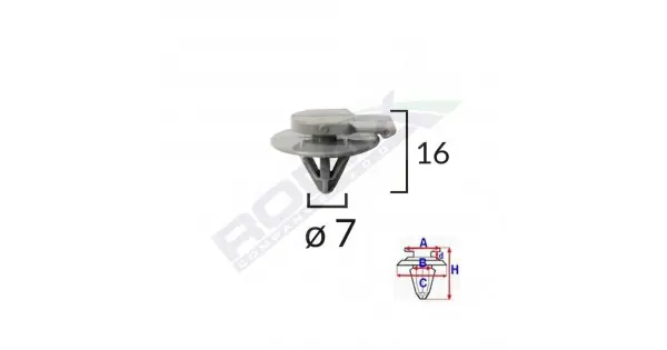 Clips Fixare Elemente Exterior Pentru Mini 7X16Mm Gri Set 5 Buc Chilipir