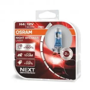 Set 2 Becuri Auto Cu Halogen Osram H4 12V 60/55W P43T Night Breaker Laser +150% Livrare gratuită