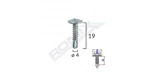 Surub Autoforant Din Zinc 4.2X19 Set 100 Buc Reducere specială