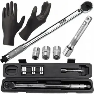 Set Cheie Dinamometrica Din Otel/Crom, 1/2 Inch, Reglabila 28-210 Nm, Cu 3 Tubulare Incluse Si Manusi Ultima șansă