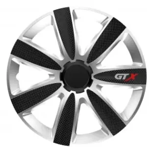 Plată sigură Set 4 Capace Roti Model Gtx 14" - Black Carbon & Silver