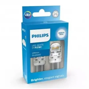 Set 2 Becuri Auxiliare Cu Led 12V P21W Ultinon Pro6000Si White Philips Discount