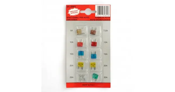 Blister Cu 10 Mini Sigurante Fuzibile 5/ 7.5/ 10/ 15/ 20/ 25/ 30 A Cod Culoare Noutate
