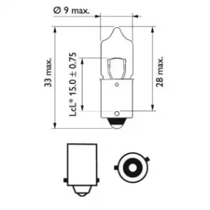 Plată sigură Bec 12V H6W Bax9S Set 10 Buc VIsion Philips