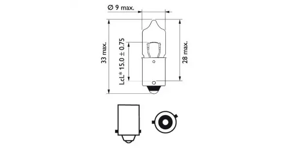Plată sigură Bec 12V H6W Bax9S Set 10 Buc VIsion Philips