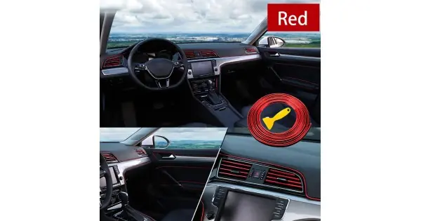 Banda Decor Interior Crom Tuning, 5M, Rosu Promoție