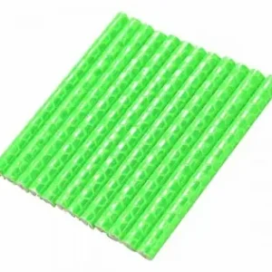 Set 12 Ornamente Din Material Reflectorizant Pentru Spite Bicicleta, Culoare Verde Plată sigură