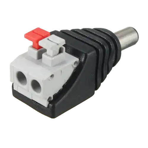 Conector de alimentare tata, 12V, cu terminal rapid Discount