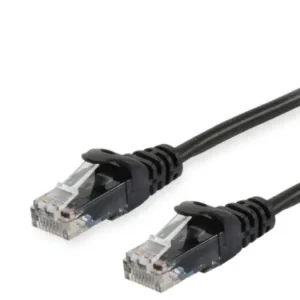 Cablu Patch Ethernet Cat6 U/UTP 2 m, AWG 26 (CCA), RJ‑45 Gold, PVC negru, 250 MHz EQUIP 625451 Plată sigură