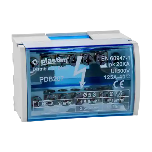 Bloc de distributie electrica, 2×7 poli, 125A - Plastim PDB207 Nu rata