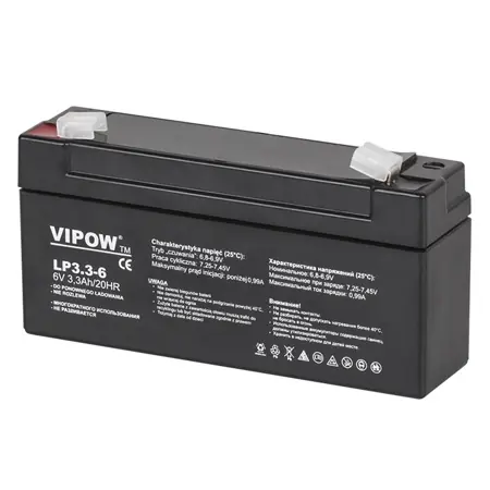 Acumulator stationar AGM, VRLA, 6V, 3.3Ah, Vipow Super ofertă