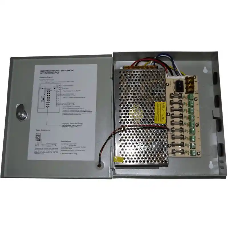 Sursa alimentare, comutatie, cutie metalica, yala, YDS 10A 12V, 9 iesiri partajate Livrare expres