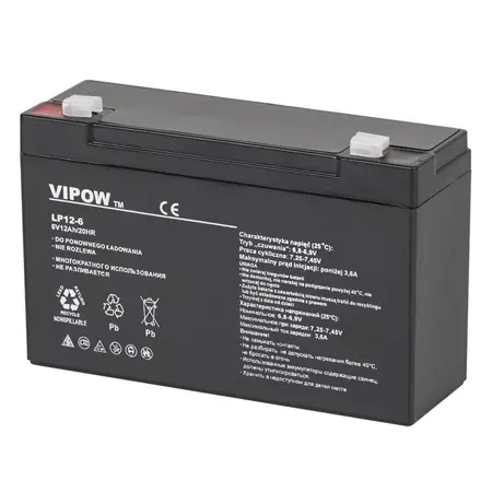 Popular Acumulator gel plumb Vipow, 6 V / 12 Ah, BAT0201