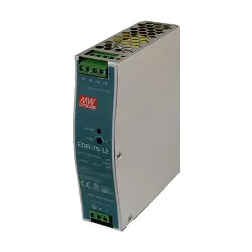 Sursa de alimentare in comutatie, 12V / 6.3A, sina DIN - MEAN WELL EDR-75-12 Disponibil imediat
