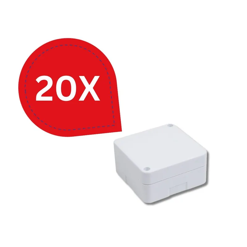 Reducere Pachet 20 Bucăți Doza derivație pătrată 100x100x50 mm pentru montaj camere supraveghere, Alb