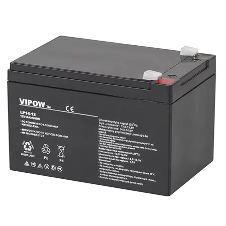 Acumulator stationar, AGM, VRLA 12v, 14AH, VIPOW, BAT0217 Preferatul clienților