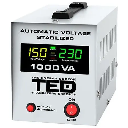 Cumpără online Stabilizator tensiune automat AVR 1000VA LCD - TED AVR1000L