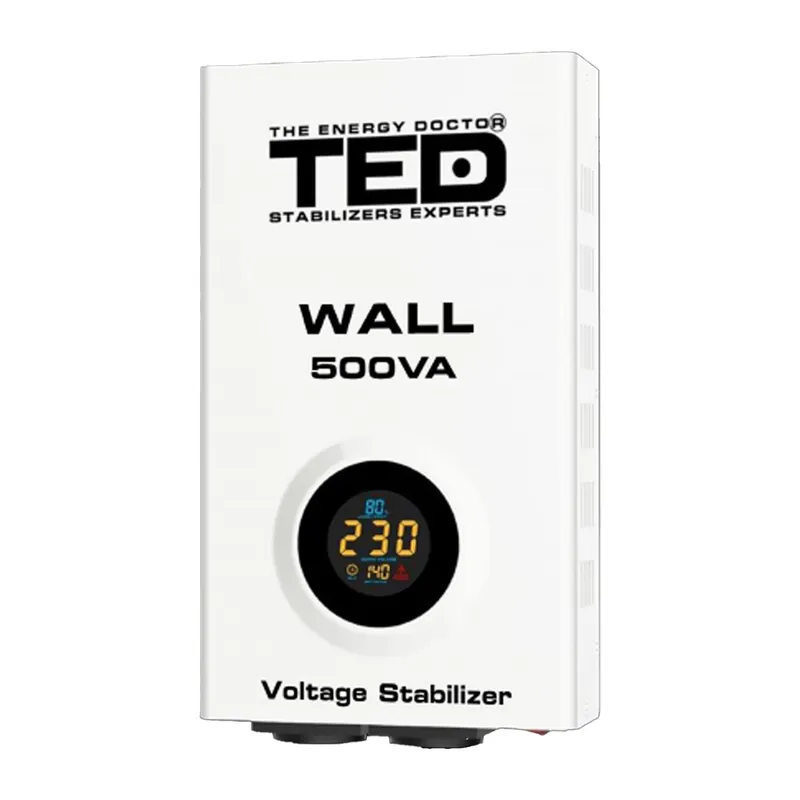 Ofertă Stabilizator retea maxim 500VA-AVR LCD 2 iesiri schuko WALL TED002174 (1/4)