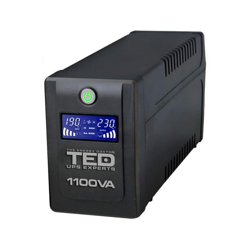 UPS 1100VA / 600W LCD Line Interactive cu stabilizator 4 iesiri schuko TED UPS Expert TED001573 Preț promoțional