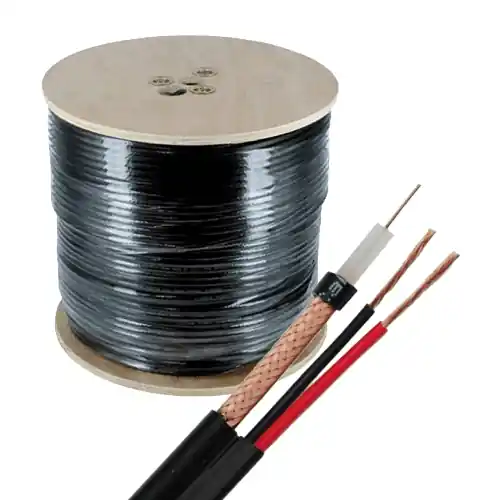 Cablu coaxial RG59 + alimentare 2×0.75'305m'negru TSY-RG59+2X0.75-B Mai ieftin