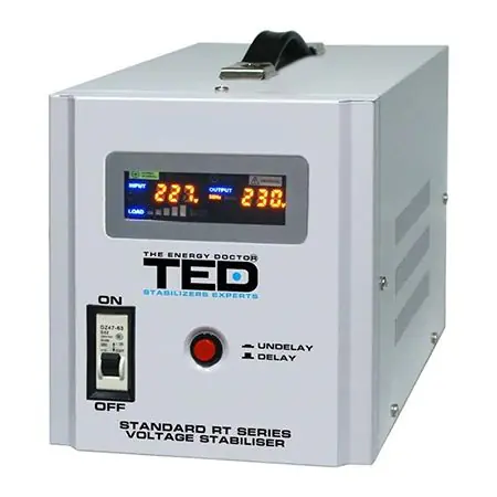 Popular Stabilizator automat de tensiune TED, 3000 W, 5000 VA, TED-AVR5000 alarma sonora, unda sinusoidala pura