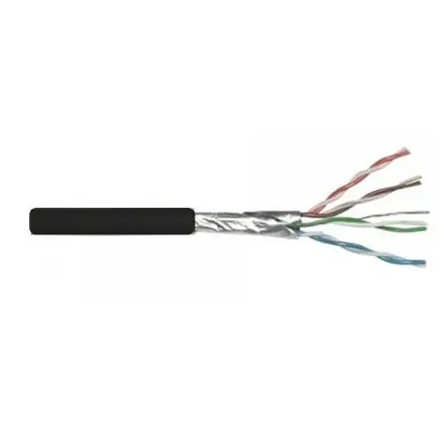 Reducere Cablu CAT6 FTP ecranat 0.5mm CUPRU SOLID rola 305m culoare neagra