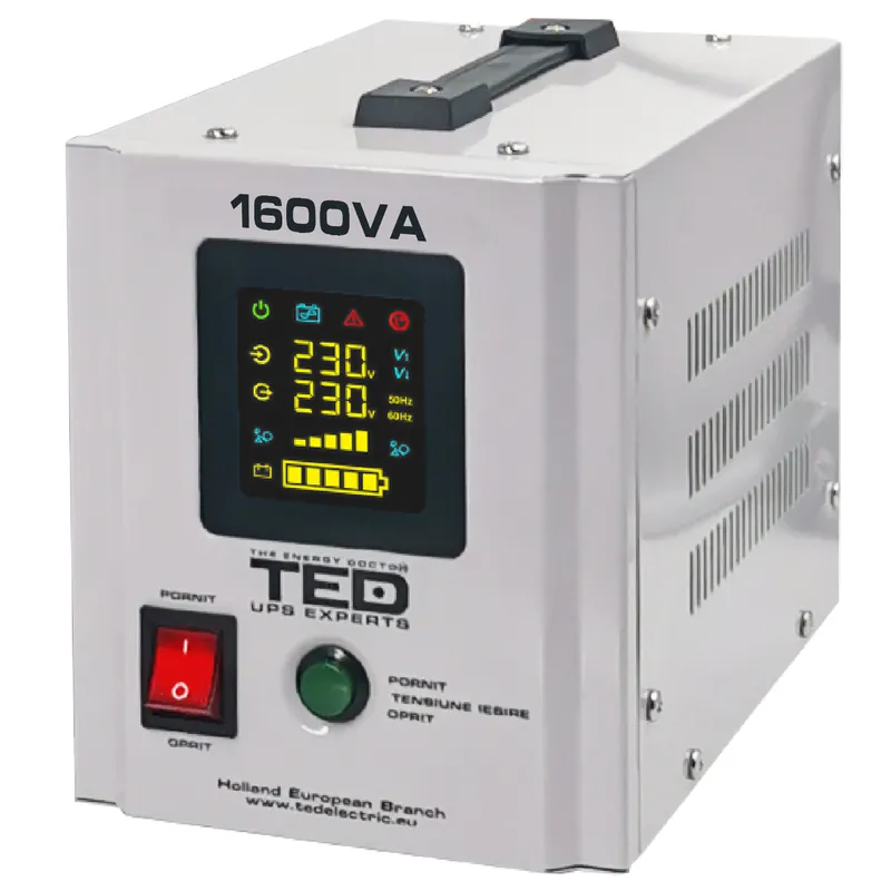 Ultima șansă UPS 1600VA/1050W runtime extins utilizeaza doi acumulatori (neinclusi) TED UPS Expert TED000330