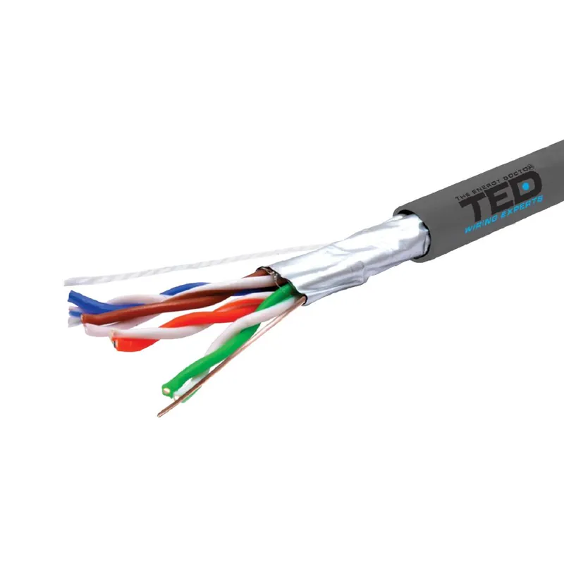 Vezi acum Cablu FTP cat.5e cupru integral 0,52 24AWG FLUKE PASS rola 305ml TED Wire Expert TED002396