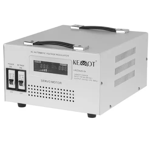 Bestseller Stabilizator tensiune servomotor monofazat 2 prize 5KVA - Kemot URZ3426-5K