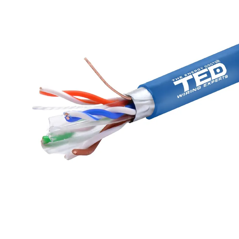 Plată securizată Cablu FTP cat.6 cupru integral 0,51 albastru rola 305ml TED Wire Expert TED002426