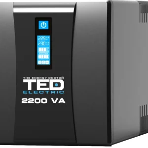 UPS 2200VA 1250W cu Stabilizator si Management, 3x Schuko, Ecran LCD si 4x Acumulator 12V 7Ah, TED Electric TED004666 Chilipir