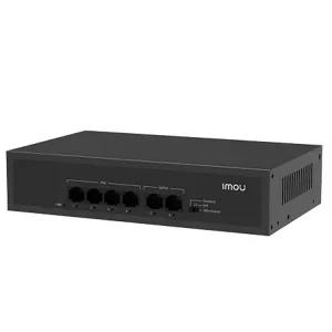 Vezi acum Switch PoE Imou SF106P, 4 porturi PoE, 2 porturi uplink, buget 45W, mod extins 250m, protectie 4kV, SF106P