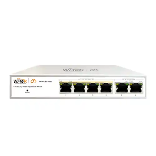 Switch Wi-Tek, 4×10/100/1000Mbps RJ45, 4×802.3af/at PoE+, capacitate 12Gbps-WI-PCES306G V2 Preț redus