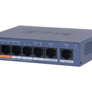 Switch PoE Dahua 6 porturi, 4 PoE 60W, cloud managed, VLAN, CS4006-4ET2GT-60 Livrare rapidă