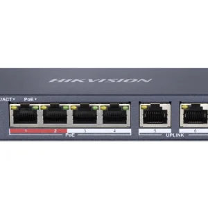 Switch 4 porturi Unmanaged POE Hikvision DS-3E0106P-E-M Promoție