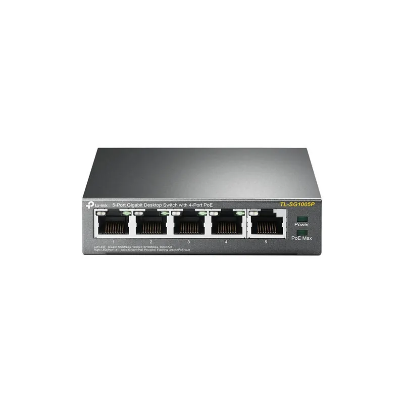 Switch cu 4 porturi PoE2000 MAC 1000 Mbps TP-Link TL-SG1005P Doar azi