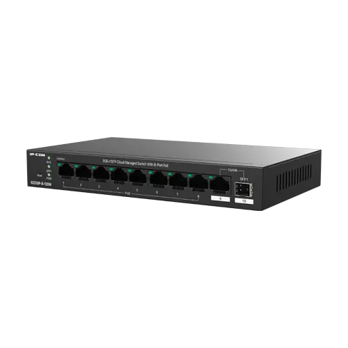 Switch 8 x RJ45 1G PoE, 1 x SFP 1G, 1 x RJ45 1G, 120W, Cloud Management - IP-COM G2210P-8-120W Cumpără online