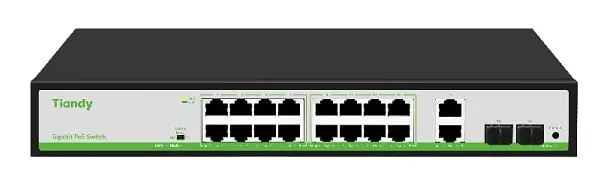 Preț redus Switch PoE Tiandy TC-P3S020-G1622AT180, 16 porturi Gigabit PoE, 180W, AI Mode, VLAN, Extend, 40Gbps