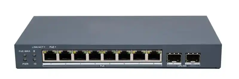 Switch Hikvision, PoE, 8 porturi Gigabit + 2 porturi SFP, 80W, VLAN, 300m, management web, DS-3E1510P-EI/M-8P2F Cel mai bun preț