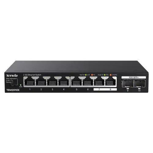 Discount Switch 8 x RJ45 2.5G, 2 x SFP+ 10G - TENDA TND-TEM2010X